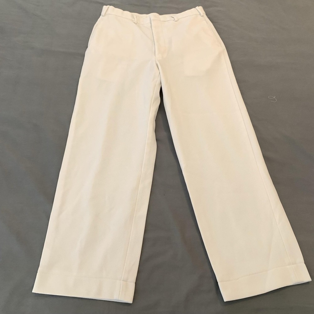 Creighton Pants Mens 32x30 White US Navy Dress Uniform Polyester Microfiber